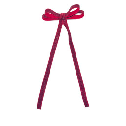 Shiny Ribbon Hair Clip – Red